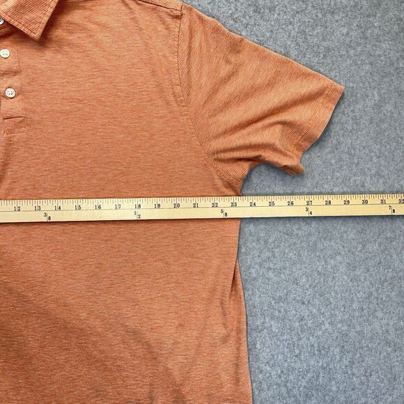 Peter Millar Polo Crown Soft Mens XL Cotton Silk Shirt Salmon Orange Golf READ - Picture 8 of 9